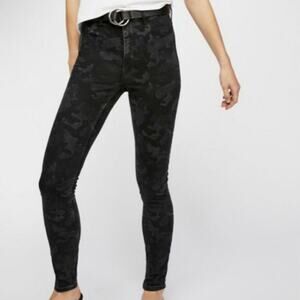 Free People Dark Camo Stretch Skinny Jeans